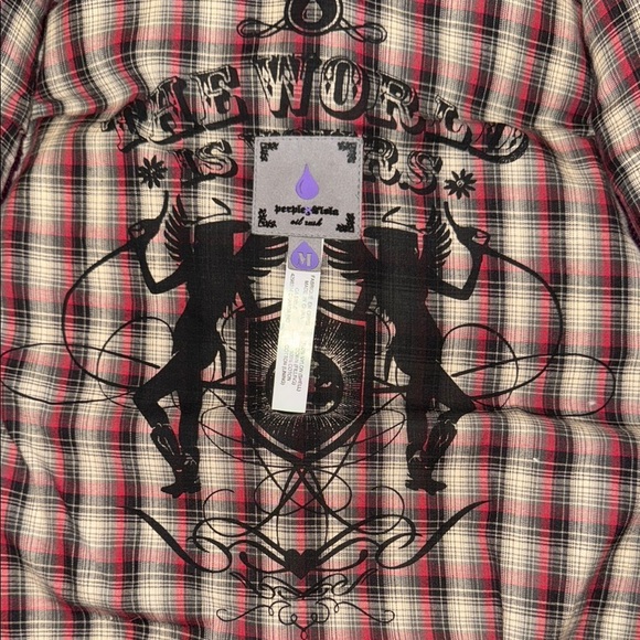 Peeples & Lula Puffer Vest Burgundy Black Faux Fur Collar Stylish Layering Sz S - Picture 15 of 16